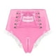 thumbnail image 3 of Lencería de látex para mujer, ropa interior de charol brillante, calzoncillos de cintura alta con cordones, bragas de sirvienta con volantes, ropa para discoteca, 3 of 4