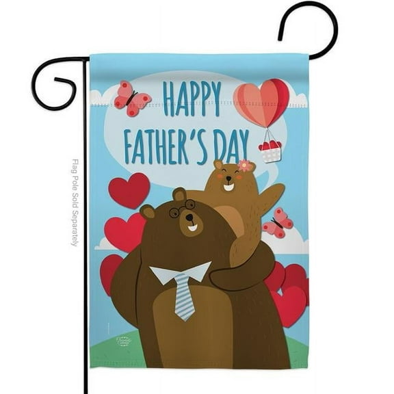 Ornament Collection G192210-BO Father Day Bears Family 13 x 18.5 in. Double-Sided Decorative Vertical Garden Flags for House Decoration Banner Yard Gift