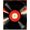 Black Red Orange, Pattern 15, variant on Design&I 8'x10' Washable Area Rug Vinyl Retro Record Music Cd Concentric Grooves Abstract Round for King Size Bedroom, Under Bed, Sleek Flatweave Pet Friendly
