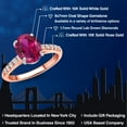 thumbnail image 2 of Gem Stone King 10K Two Tone Gold Red Created Ruby and Lab Grown Diamond Engagement Ring for Women | 2.20 Cttw | Gemstone July Birthstone | Oval 9X7MM, 2 of 6
