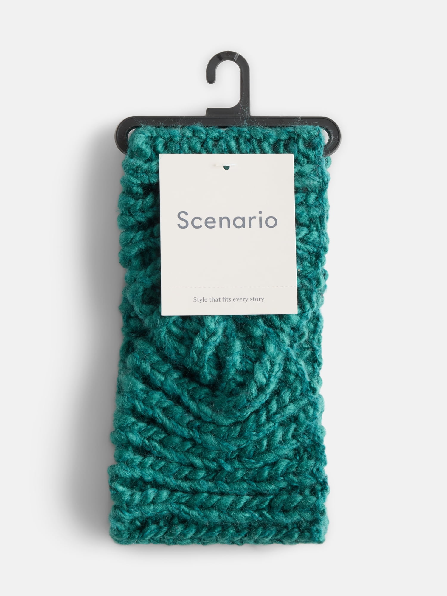 Scenario Women's Chunky Textured Headband, One Size Fits Most, Teal Shimmer