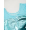 thumbnail image 6 of Sxiwei Kids Girls Long Sleeve Metallic Ballet Dance Leotard Bodysuit Gymnastic Skating Jumpsuit Blue Green 12, 6 of 7