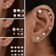 thumbnail image 2 of 7 Pares Aretes Mujer Plata Broquel Acero Inoxidable PLATA, 2 of 5