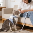 thumbnail image 6 of FastXmas Cat or Dog Harness and Leash Set for Walking, Adjustable Pet Breathable Mesh Harness with Leash for Kitty Puppy Small Dogs and Cats Use(13"*17" Harness, 63" Leash), 6 of 6
