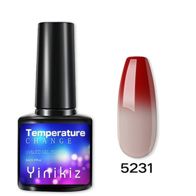 Xihbxyly Pegamento para Uñas Que Cambia de Temperatura, Esmalte de Fototerapia Que Cambia de Color, Acabado Brillante de Larga Duración, Fácil Aplicación, Ideal para Amantes Del Arte de Uñas, Garantí
