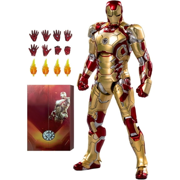 OVONNI 7 Inch Ironman MK42 Action Figure,Exquisite Painting Collectible Figure with Lots of Accessories (1/10 Scale)