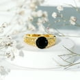 thumbnail image 3 of Rosec Jewels Natural Black Spinel Solitaire Engagement Ring with Diamond - 8 mm - Celtic Knot Ring - AAA Quality - With Jewelry Box, 14K Yellow Gold, US 4.50, 3 of 8