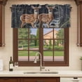 thumbnail image 6 of Farmhouse Forest Deer Curtain Valances for Windows, Kitchen Valance Window Treatments Panel 2 Pack, River Elk Trees Rod Pocket Short Curtains for Bathroom Bedroom 60 x 18 Inch, 6 of 8