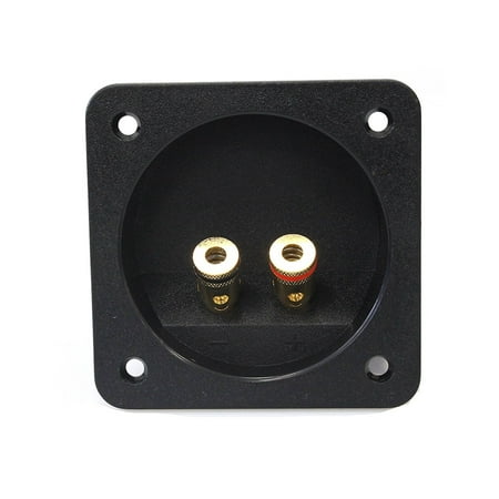 - Absolute USA SST-450 3-Inch Square Gold Push Spring Loaded Jacks Double Binding Post Speaker Box Terminal Cup