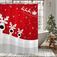 thumbnail image 3 of Funny Reindeer Red Christmas Shower Curtain with 12 Hooks Holiday Xmas Christmas Shower Curtains for Bathroom Christmas Decor, 72x72 Inch, 3 of 6