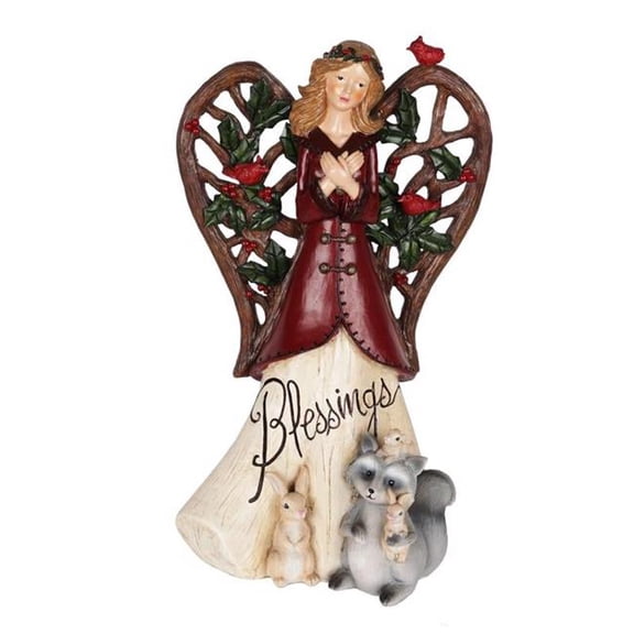 Alpine Multicolored Blessing Angel Table Decor 16 in.