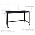 thumbnail image 4 of Hirsh Ready-to-Assemble 48-inch Wide Mobile Metal Desk for Home Office, Black, 4 of 14
