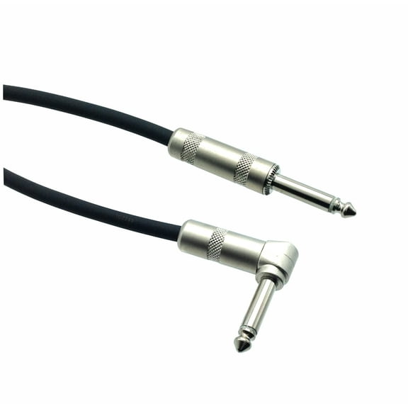 AMERICAN RECORDER High Performance Guitar Cable - 1/4" Straight to Flat Right Angle LENGTH: 10 feet
