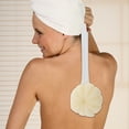 thumbnail image 2 of Unique Bargains 1pc Long Handle Double Sided Bath Brush Back Scrubber White, Gray, 2 of 6