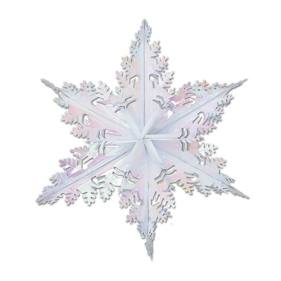Metallic Winter Snowflake, Opalescent, 24", (3/Pkg)