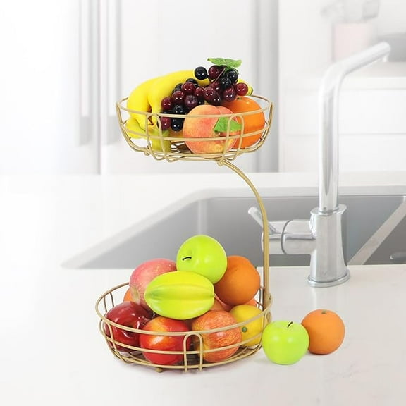 Detachable 2 Tier Countertop Fruit and Vegetable Basket