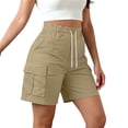 thumbnail image 3 of Horkkom Hiking Shorts Women Elastic Waist Drawstring Cargo Shorts Work Athletic Travel Shorts with Pockets M, 3 of 10