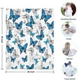 thumbnail image 4 of Blue White Butterfly Pattern Blanket,Comfortable Soft Flannel Throw Blanket,All Season,Warm Lightweight Blankets for Sofa Bed Couch Living Room Chair,30"x40", 4 of 4