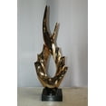 thumbnail image 2 of Nifao Unique Fluttering Gold Resin Statue on Marble Base – Home Decor Sculpture, 13"L x 7"W x 36"H, 2 of 11