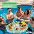 thumbnail image 4 of Sun's Out Floating Snack Bar – Light Green Cabana Stripe Pool Float, Ages 14+, 4 of 5