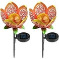 thumbnail image 3 of LINLIN Solar Flower Lights Outdoor Garden, 2 Pack Iron Solar Flowers Solar Garden Stake Lamps Waterproof Decorative Lights for Lawn, 3 of 8