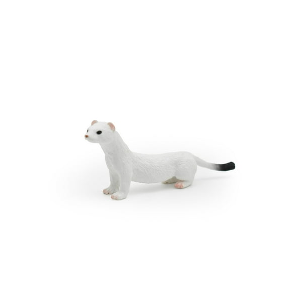 Weasel, White, Museum Quality Rubber Animal, Educational, Realistic Hand Painted Figure, Lifelike Model, Figurine, Replica, Gift, 3 1/2" M052 B639