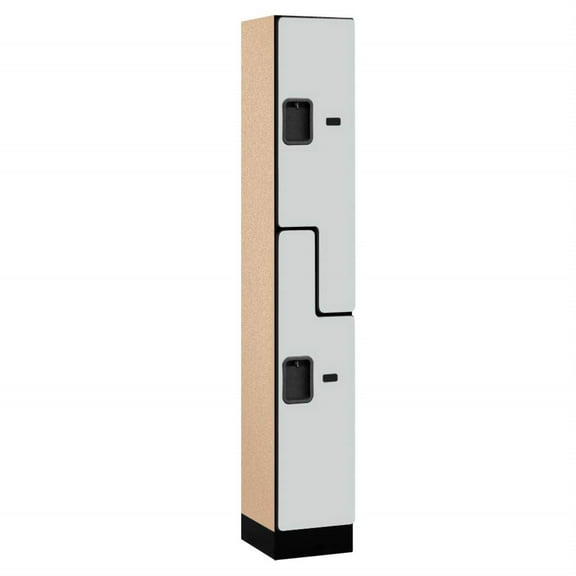 Salsbury 37165GRY Designer Wood Locker - Double Tier 'S' Style - 1 Wide - 6 Feet High - 15 Inches Deep - Gray