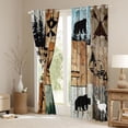 thumbnail image 3 of Erosebridal Rustic Cabin Camper Black Out Curtains,Rustic Farmhouse Buffalo Letter L Curtains Pack of 2 (42x63 Each) For Boys Kids, 3 of 7
