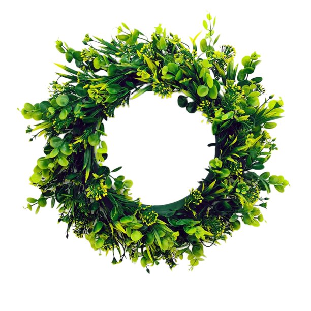 Corona Decorativa Para Puerta Con Muelles, Corona Simulada, Corona Con Anillos, Decoraciones Para Puertas, Flores Y Hierbas De Plástico Simuladas, Decoraciones Para Bodas, Colgantes, 42 Cm/16,5 Pulg