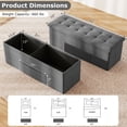 thumbnail image 3 of Costway 43” Folding Ottoman Bench with Storage Chest & Pocket End of Bed Bech End of Bed Bech with Divider Dark Gray, 3 of 10