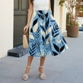 thumbnail image 6 of Womens Midi Skirt Drawstring High Waist Loose Skirts Cute Floral Print Tiered Skirt Elastic Flowy A-Line Midi Skirt With Side Pockets Sky Blue L, 6 of 7