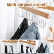 Topekada 3 Pack Belt and Bra Hangers with Hooks,Space Saving Bra Hangers for Closet and Laundry,360 Degree Rotating Wooden Tie Hanger with 8 Hooks for Tank Top,Jeans,Scarf(Nature)