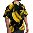 thumbnail image 2 of Banana Men's Short Sleeve Poplin Shirts, Casual Printed Button Down Tops for Summer Beach, Unisex with Spread Collar, 2 of 6