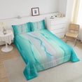 thumbnail image 2 of Erosebridal Gradient Teal and Greyish White Bedding Set Ombre Comforter Set,Spiral Silver Print Wave Striped Pattern Queen Quilt,Abstract Art Room Decor Aesthetic, 2 of 5