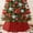 Red, variant on 33.5" Champage Sequin Christmas Tree Collar - 6-Piece Set, Elegant Base Cover for Holiday Home Decor
