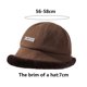thumbnail image 2 of Sombrero Cloche de lana cálido para mujer, sombreros de cubo de invierno sólidos, sombrero de cubo grueso para mujer, gorro de piel sintética suave plegable de Color sólido cálido de invierno, 2 of 6