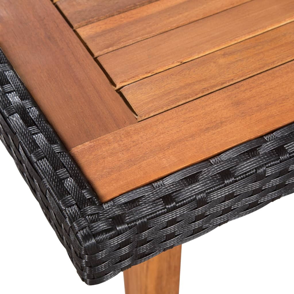Kepooman Outdoor Patio Rattan Wicker Dining Table Set with Stackable Armrest Chairs, Set of 5, Black Kepooman Outdoor Patio Rattan Wicker Dining Table Set with Stackable Armrest Chairs, Set of 5, Black
