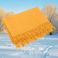 thumbnail image 2 of Splozh Women Neck Scarf Cotton Women Scarf Pashmina Shawls and for Evening Dress Bridesmaid Wedding Bridal Winter Warm Long Large Scarves Orange,One Size, 2 of 7