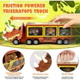 thumbnail image 4 of Allaugh Dinosaur Toys for Kids 3-8, Dinosaur Truck with Flashing Lights, Music and Roaring Sound, Kids Toys with 6 Pull Back Dinosaur Cars, 6 Dinosaur Toys and 1 Dinosaur Carrier Truck, Brown, 4 of 7