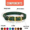 thumbnail image 3 of OOPSDOGGY Rolled Leather Dog Collar Reflective Soft Padded Pet Collar for Small Medium Large Breed Dogs Adjustable, Green, 3 of 6