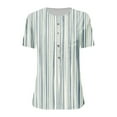 thumbnail image 4 of USSUMA Womens Summer Tops Trendy V Neck Comfy Cute Henley T Shirts for Women Short Sleeve Blouses Tops Dressy Striped Tunic Plus Size Shirts for Women, 4 of 5