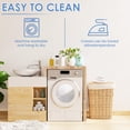 thumbnail image 3 of Dznils Waffle Shower Curtain with Hooks, Thick Weighted Fabric Bathroom Curtain, Ivory, 72" x 72", 3 of 8