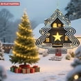thumbnail image 4 of Metal Hanging Christmas Tree-Shaped Wind Decorations - Festive Garden Spinners with Illuminated Star Design for Yard & Garden, 4 of 7
