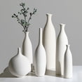 thumbnail image 1 of Jarrón de cerámica blanco simple moderno, decoración de flores falsas, arreglo de flores secas, mueble de TV para sala de estar, decoración del hogar, dispositivo de flores, 1 of 5