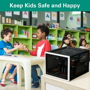 2-PCS Medicine Lock Box with Code, Medical Storage Organizers for Home Safety, Fridge Food, Snacks, and Phone, Black