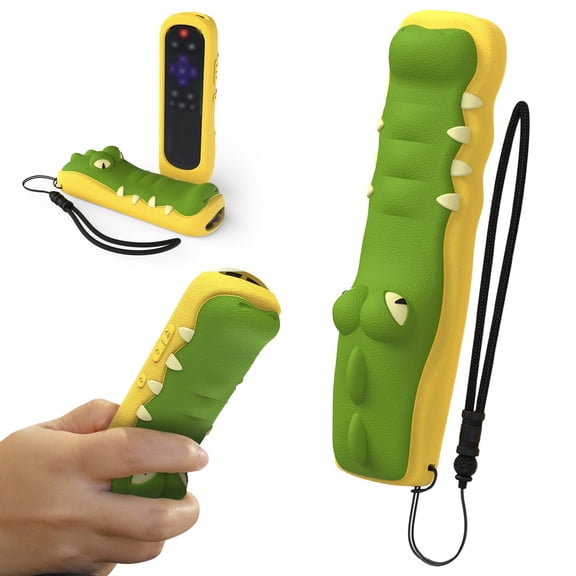 Crocodile Silicone Remote Cover for Samsung TM2280E Compatible with Samsung Smart TV TM2180E, TM1990C, TM2140A Remote case, Shockproof Anti Lost Washable Protective Remote Control Cover with Lanyard