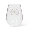 thumbnail image 1 of Set Of 6 Frosted Bee In Crest Acrylic Stemless Wine Goblet, 1 of 1