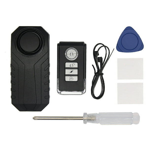 Sidaley Alarma de plástico para motocicleta, portátil, con pilas, Control remoto, desmontable, 7 engranajes, puerta de Scooter, alarmas Accesorios para motos