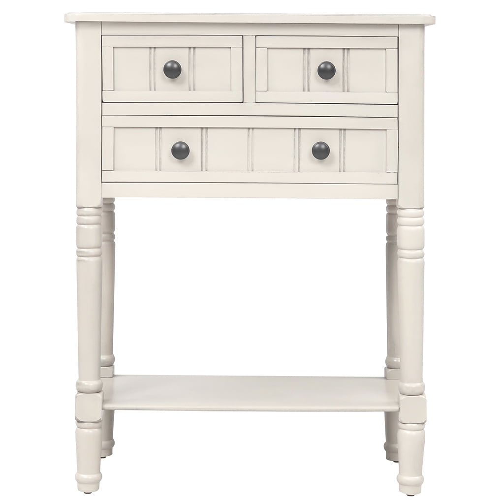 Irene Inevent 3 Drawer Console Accent Table, White