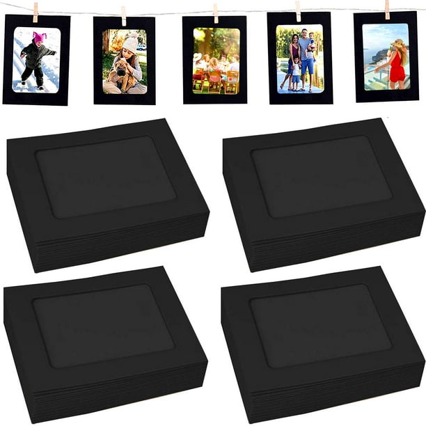 Set de marcos de fotos Perfect 4U de papel negro de 10 x 15 cm (paquete de 40)